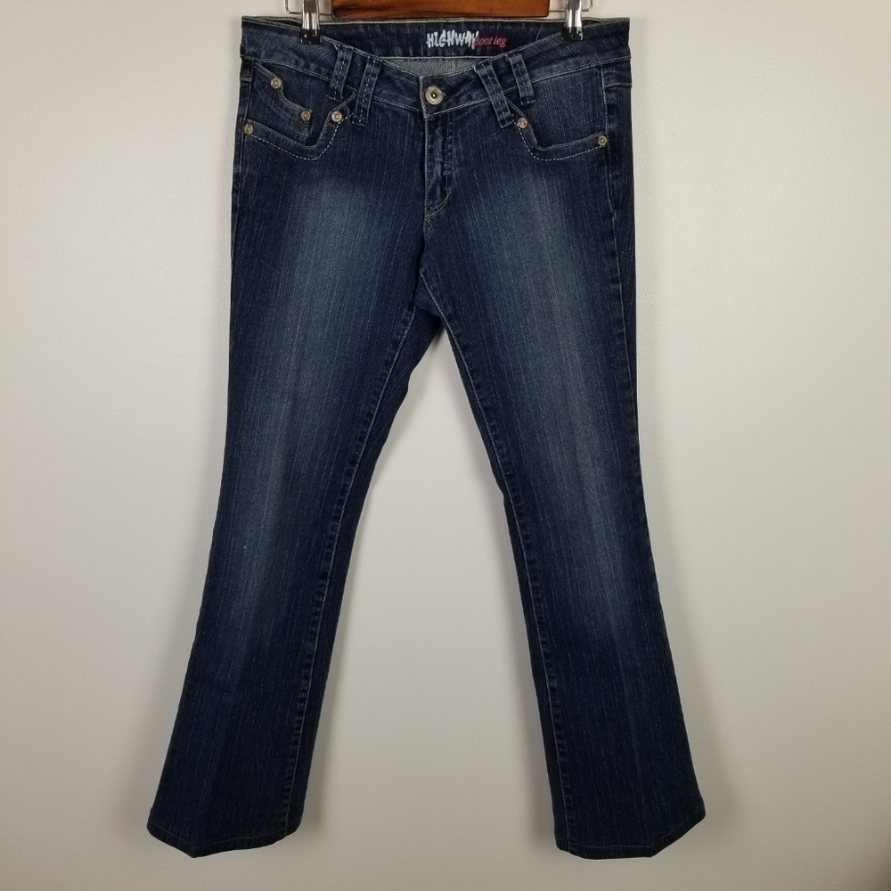 Highway Boot Leg Mid-Rise Distressed Jeans - Picture 2 of 8